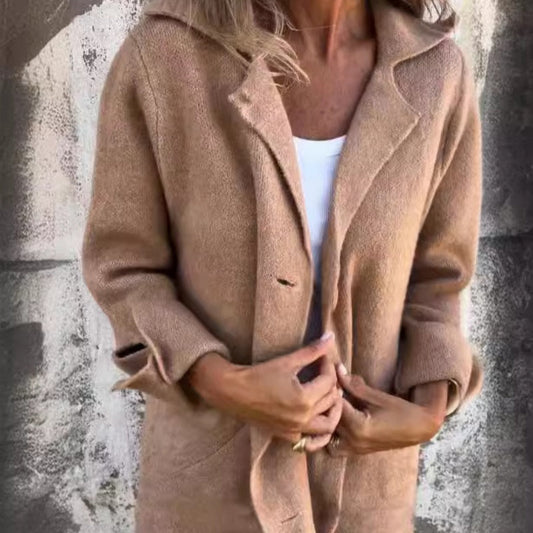 Elyra | Light Wool Coat with Notched Collar